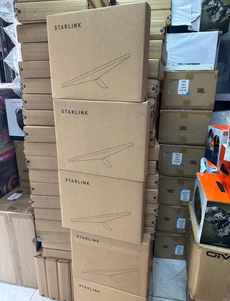 Sealed Starlink boxes in Smart Wave Technologies stock