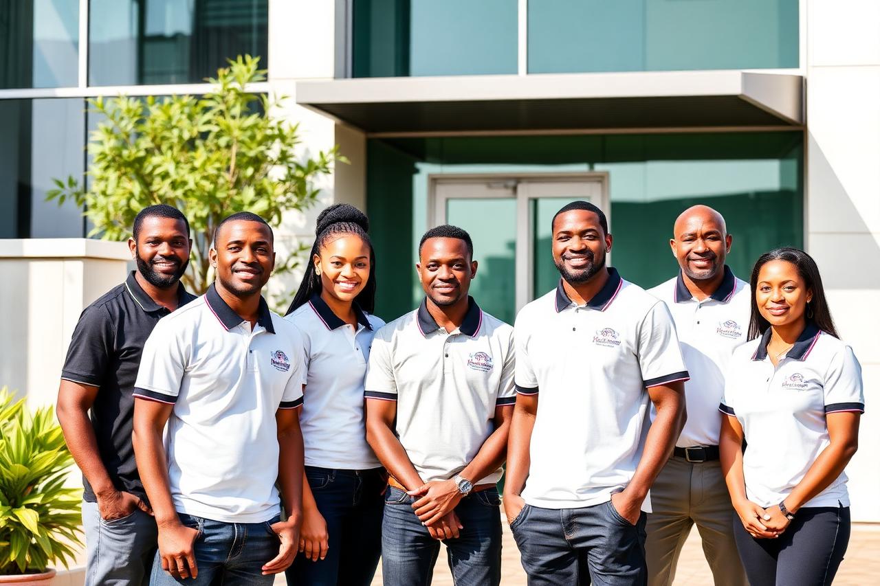 The Smart Wave Technologies team outside their office